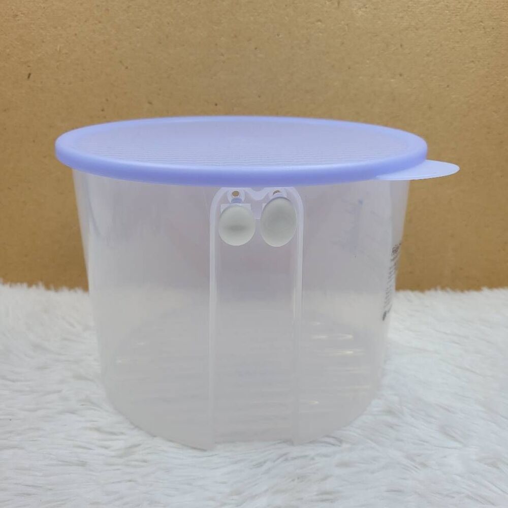 Tupperware Fridge Smart Round Large 20 Cup Storage Container Clear w/ Blue Lid
